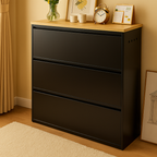 Armadio per Scarpe Slim Rectangolare in Acciaio Minimalista Moderno con Cassetti a Ribalta 3/4 Livelli per Ingresso