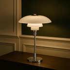 Lampada da Tavolo con Paralume in Vetro Vintage Danese