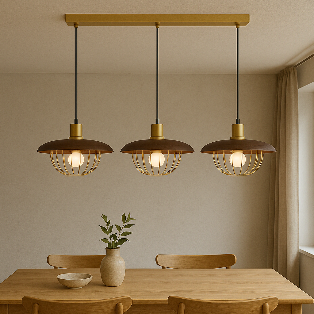 Lampada a sospensione in legno nordico