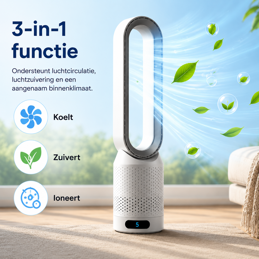 AirPure - Raffreddatore d'aria 3-in-1 - Purifica e Ionizza