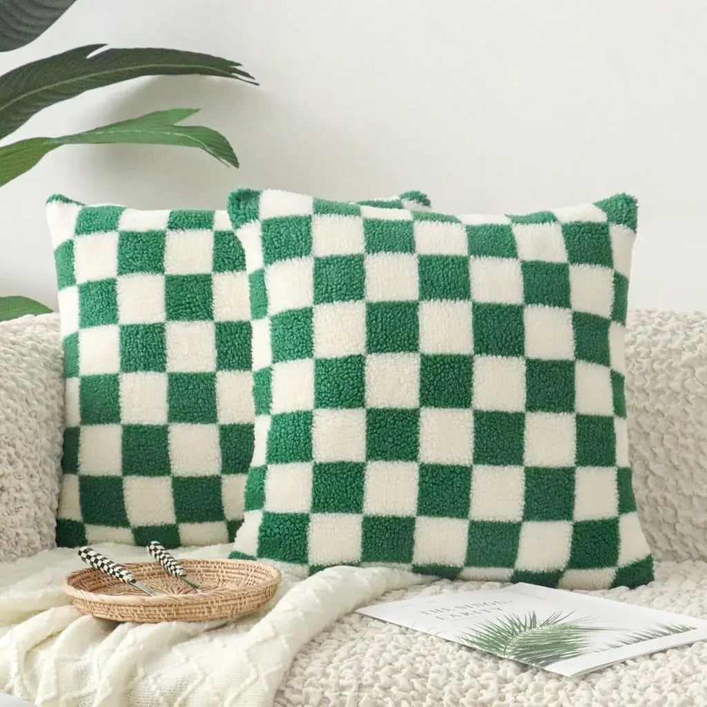 Copertura per Cuscino a Riquadri
