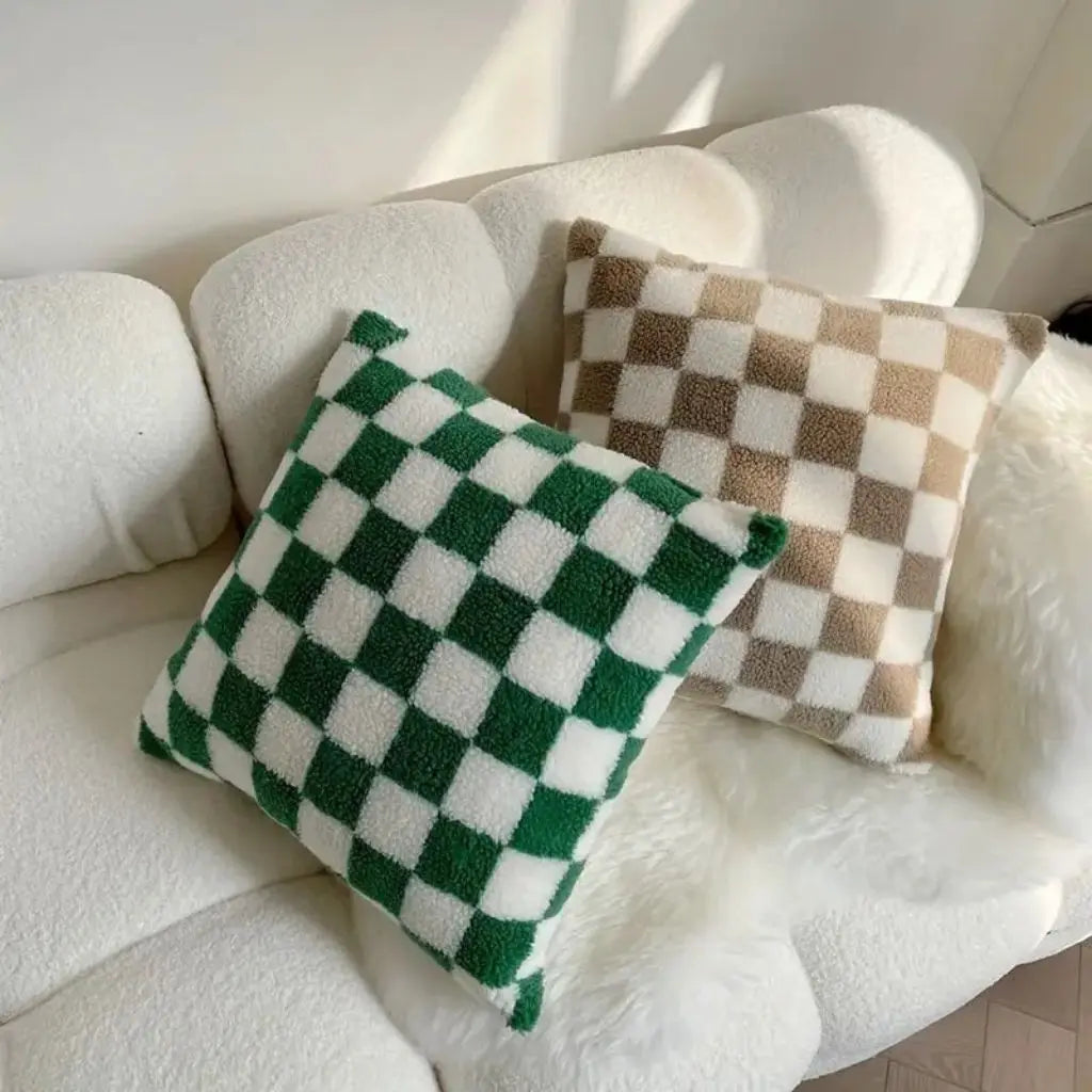 Copertura per Cuscino a Riquadri