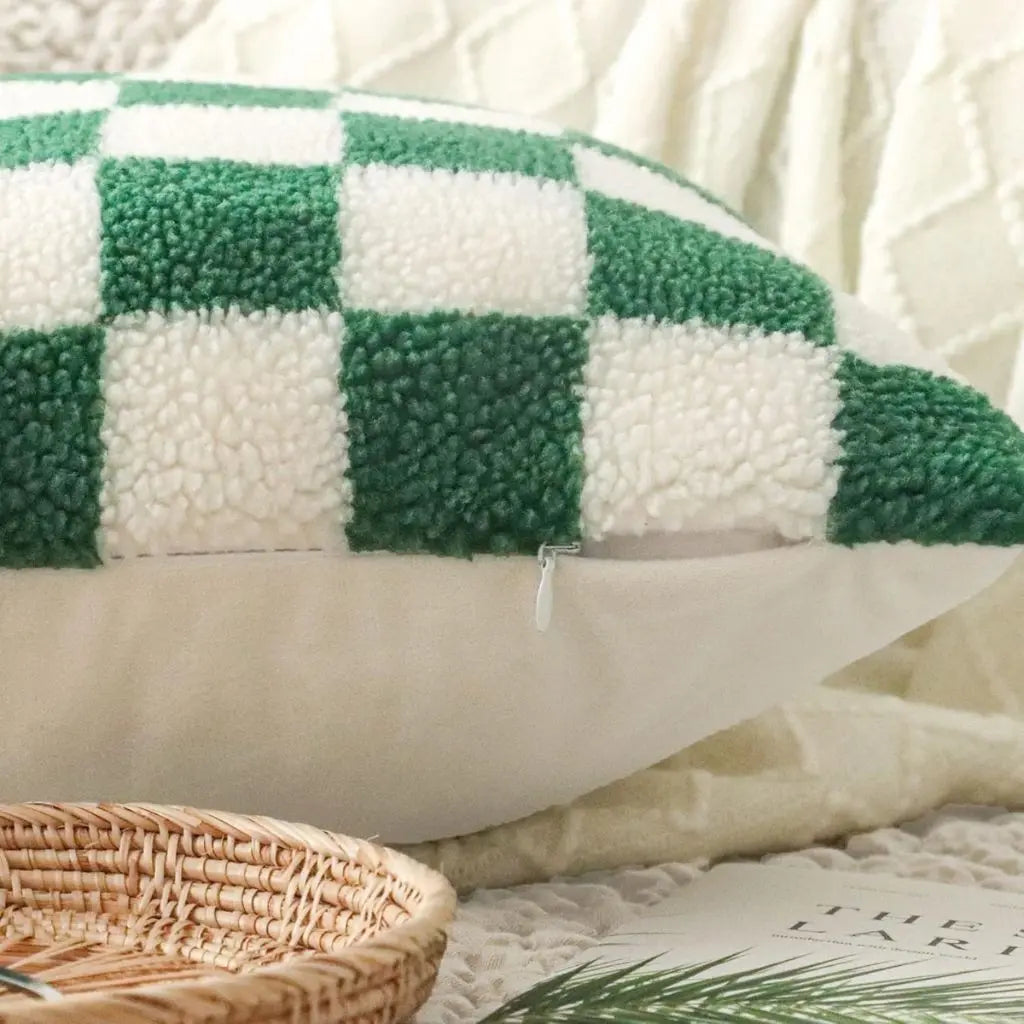 Copertura per Cuscino a Riquadri