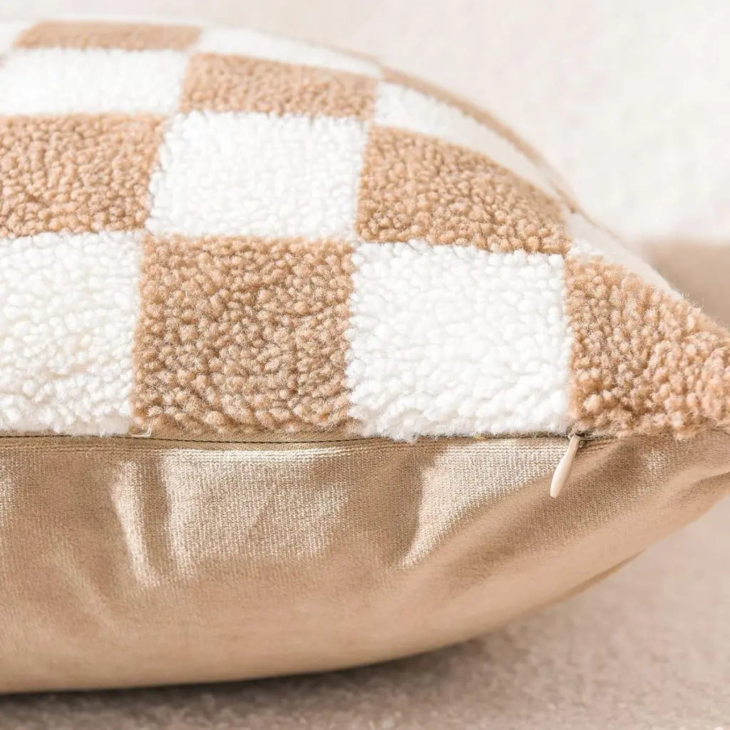 Copertura per Cuscino a Riquadri