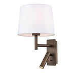 Lampada da Muro Notturna Franklite Christie con Lettore in Bronzo Spazzolato
