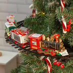 KerstExpress Treno Natalizio – Treno Natalizio in Movimento con Luce, Suono e Supporto per Albero