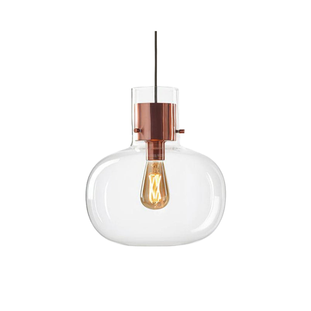 Cimbera Lampada a sospensione – Vetro – Trasparente/Grigio fumé/Ambra – Ø30 cm – Design moderno