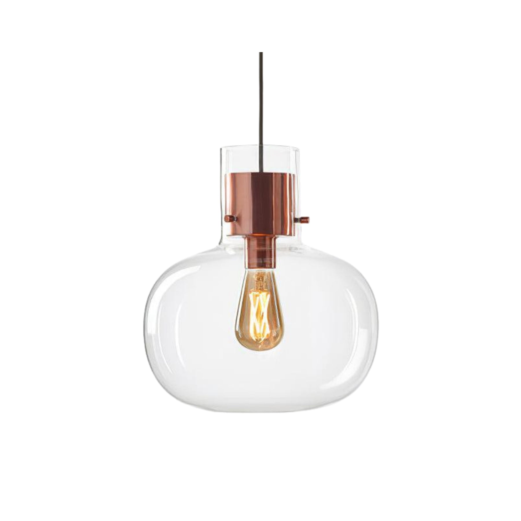 Cimbera Lampada a sospensione – Vetro – Trasparente/Grigio fumé/Ambra – Ø30 cm – Design moderno