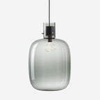 Cimbera Lampada a sospensione – Vetro – Trasparente/Grigio fumé/Ambra – Ø30 cm – Design moderno