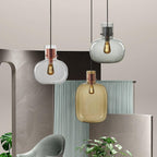 Cimbera Lampada a sospensione – Vetro – Trasparente/Grigio fumé/Ambra – Ø30 cm – Design moderno