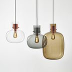 Cimbera Lampada a sospensione – Vetro – Trasparente/Grigio fumé/Ambra – Ø30 cm – Design moderno