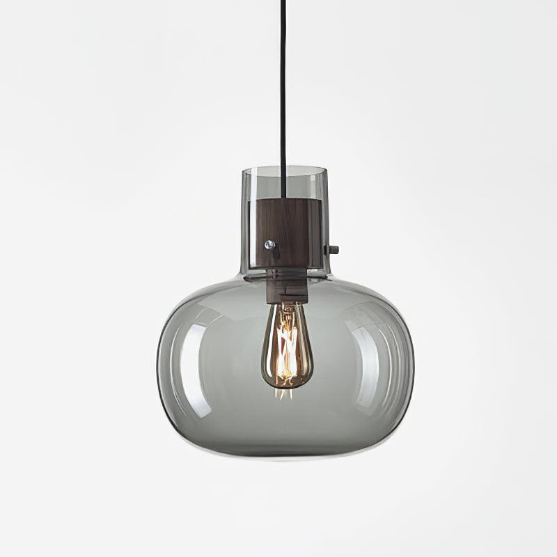 Cimbera Lampada a sospensione – Vetro – Trasparente/Grigio fumé/Ambra – Ø30 cm – Design moderno