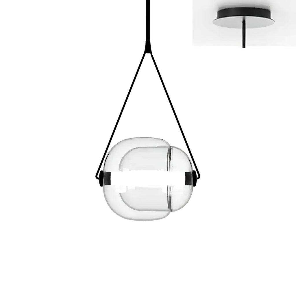 Cindezzo Lampada a sospensione – Vetro – Trasparente/Fumè/Colore – Moderna – Ideale per sala da pranzo e soggiorno