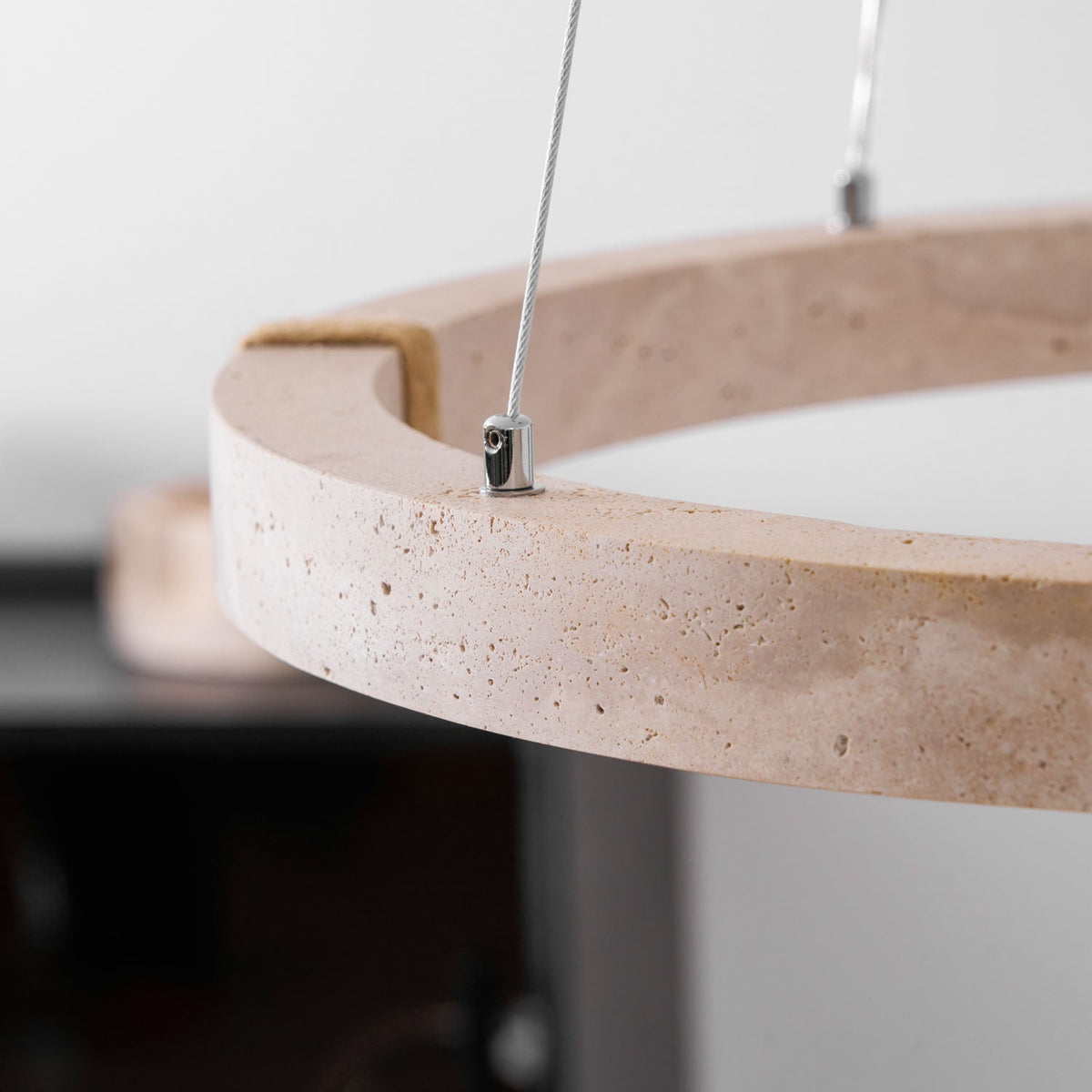 Lampada a Sospensione in Travertino Circolare
