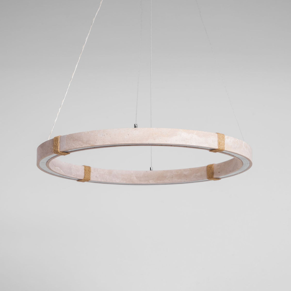 Lampada a Sospensione in Travertino Circolare