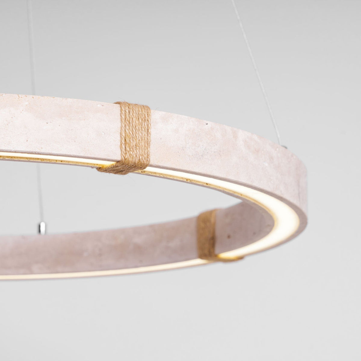 Lampada a Sospensione in Travertino Circolare