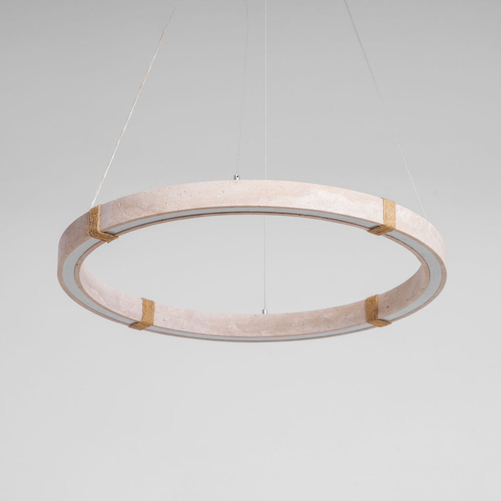 Lampada a Sospensione in Travertino Circolare
