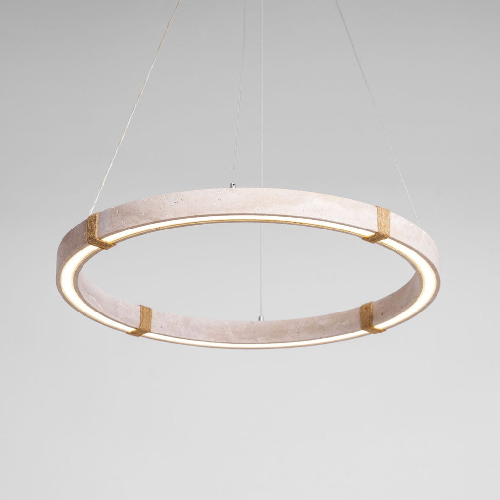 Lampada a Sospensione in Travertino Circolare