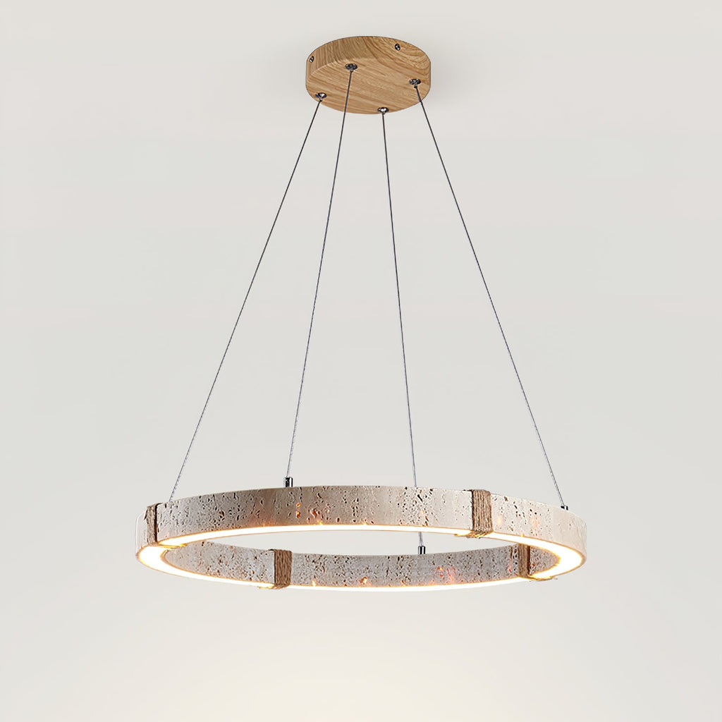 Lampada a Sospensione in Travertino Circolare
