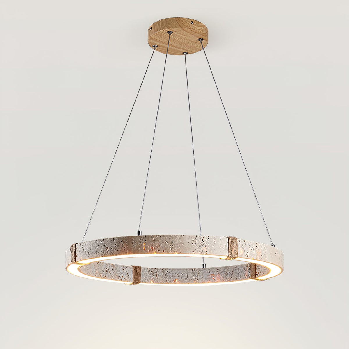 Lampada a Sospensione in Travertino Circolare