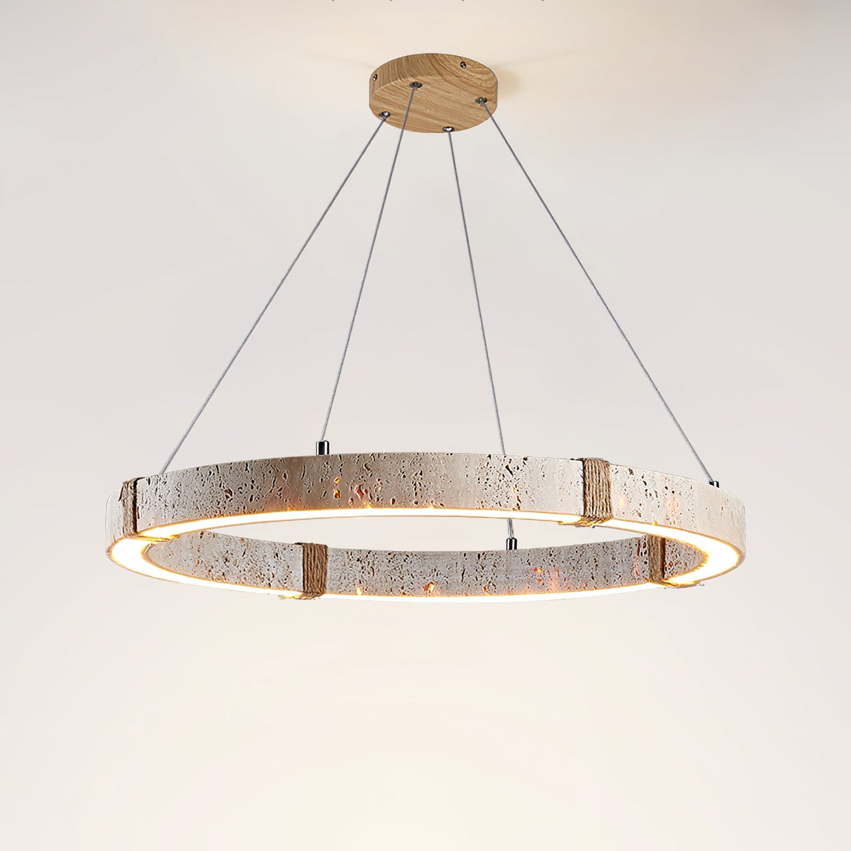 Lampada a Sospensione in Travertino Circolare