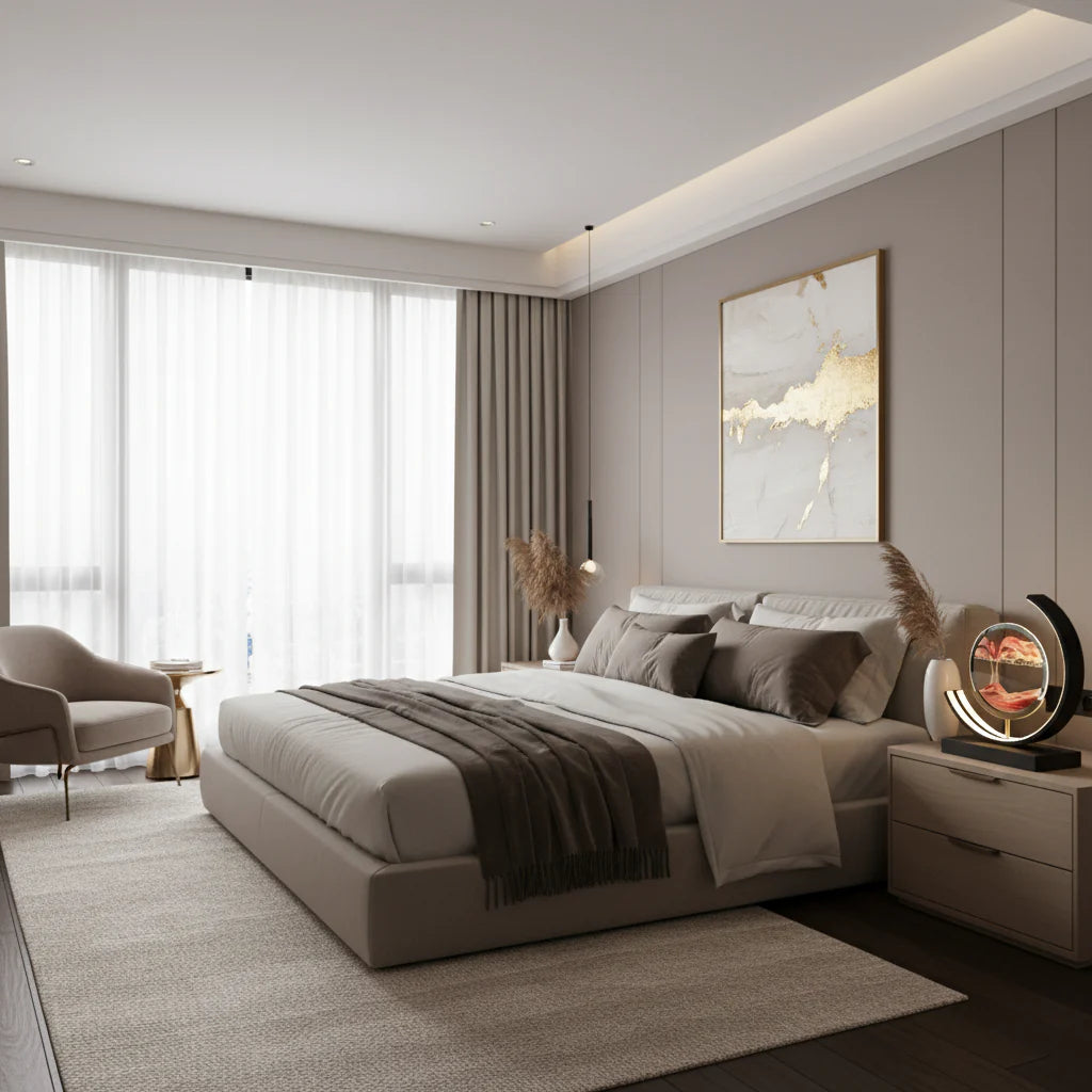 OCS - Lampada di Sabbia Dimmerabile con LED e Telecomando – Illuminazione Rilassante