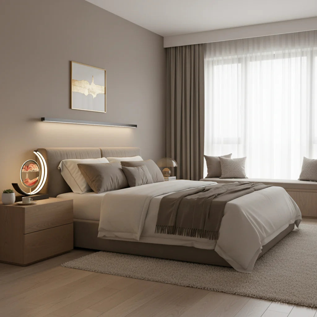OCS - Lampada di Sabbia Dimmerabile con LED e Telecomando – Illuminazione Rilassante
