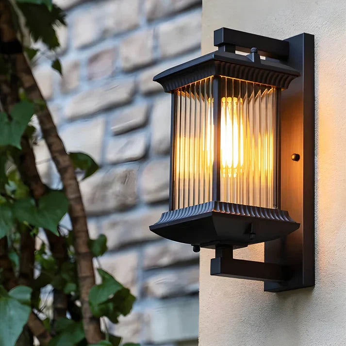 Lampada da Parete Classica per Esterni in Stile Lanterna Marrone Caffè Pavo