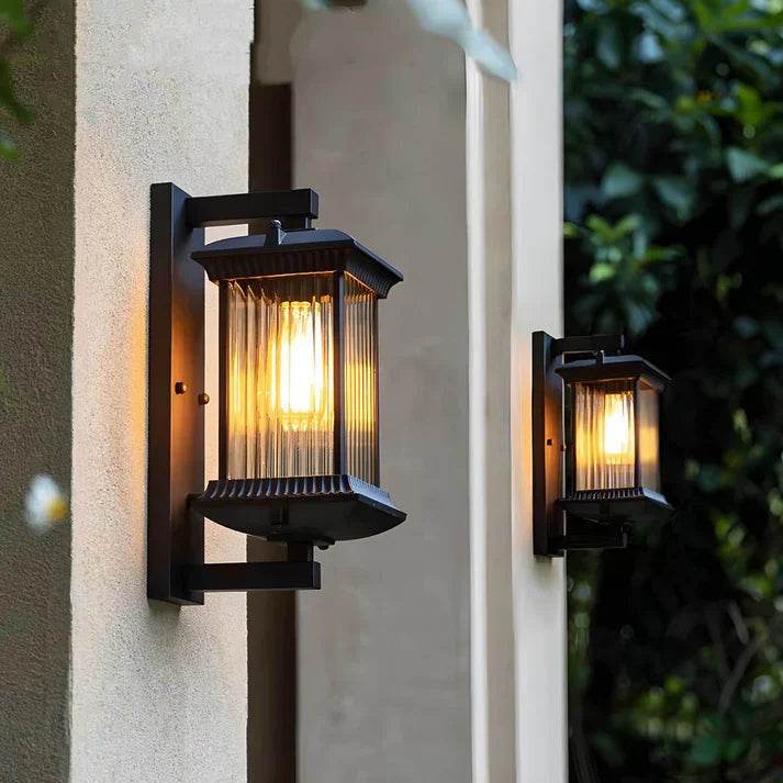 Lampada da Parete Classica per Esterni in Stile Lanterna Marrone Caffè Pavo