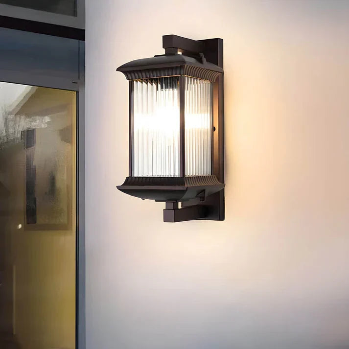 Lampada da Parete Classica per Esterni in Stile Lanterna Marrone Caffè Pavo