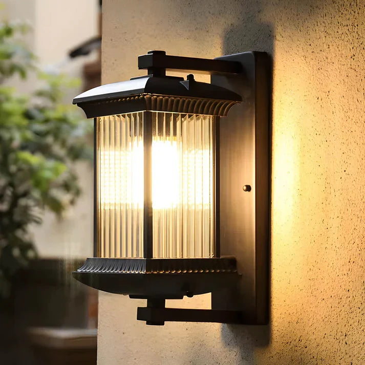 Lampada da Parete Classica per Esterni in Stile Lanterna Marrone Caffè Pavo