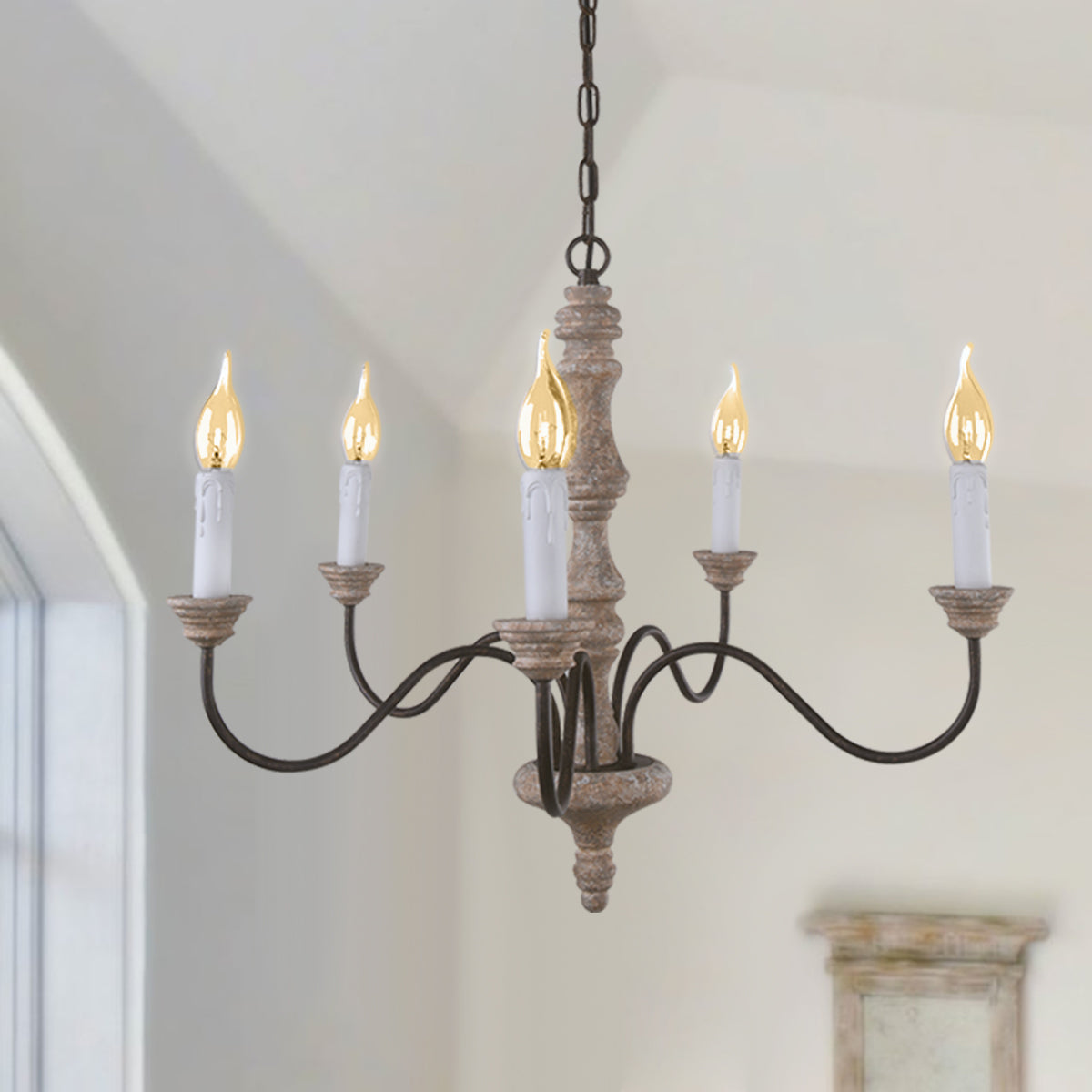 Lampadario a Candela in Stile Classico con 5 Luci