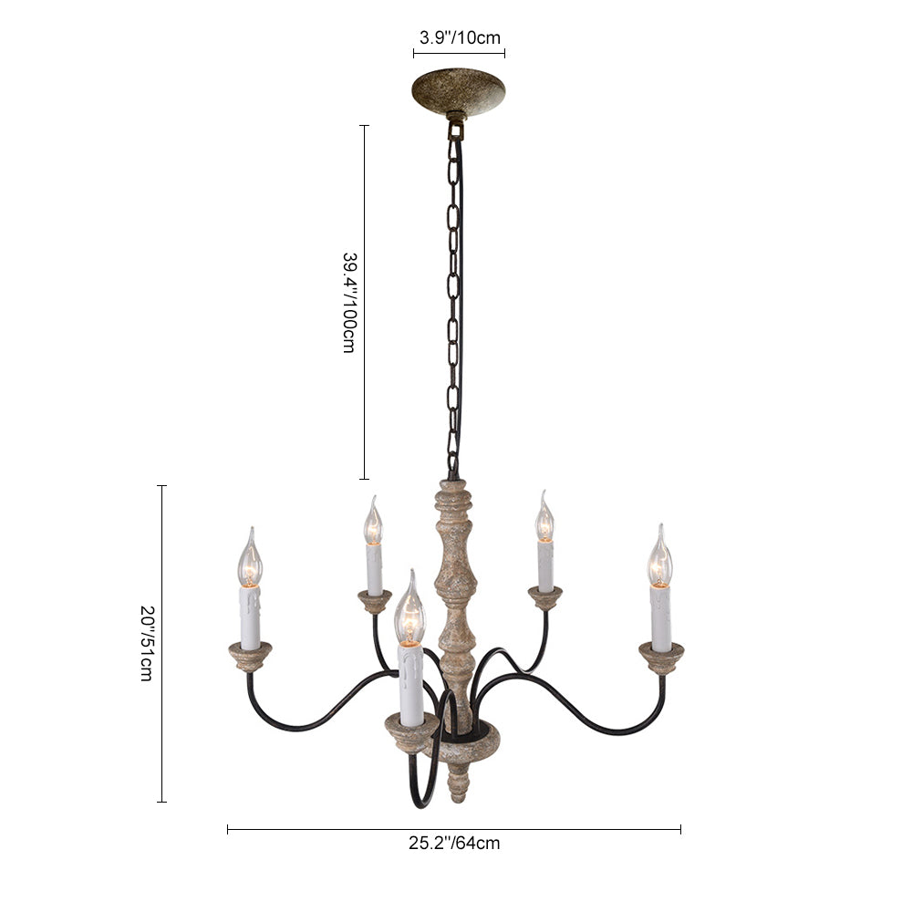 Lampadario a Candela in Stile Classico con 5 Luci