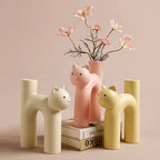 Vaso da Fiori in Ceramica a Forma di Gatto Clem Marble