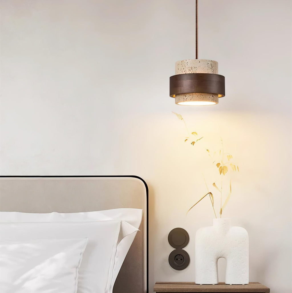 Lampadario Perra in Travertino