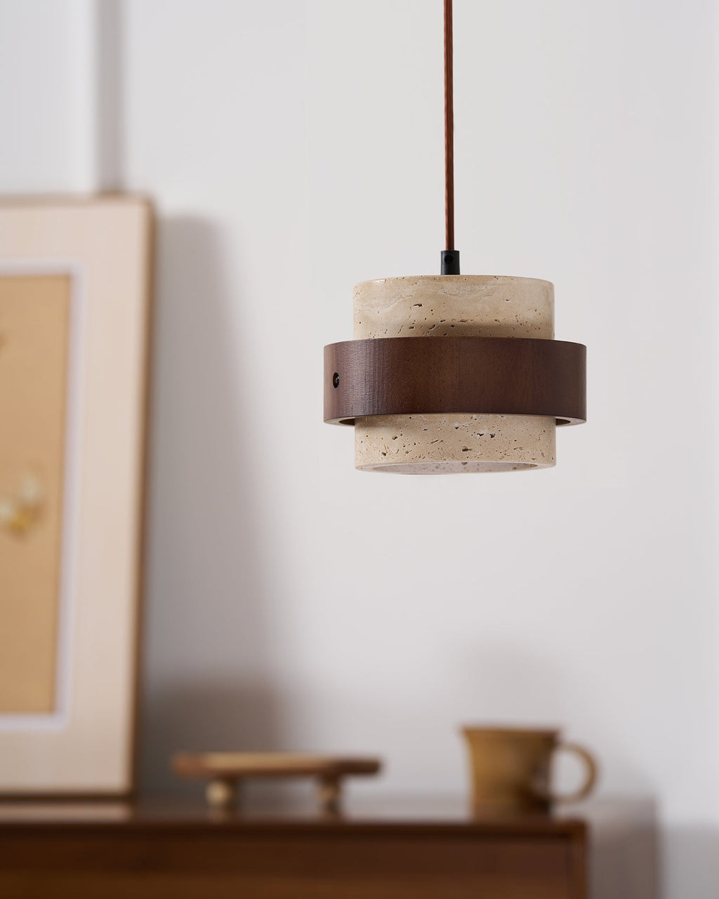 Lampadario Perra in Travertino