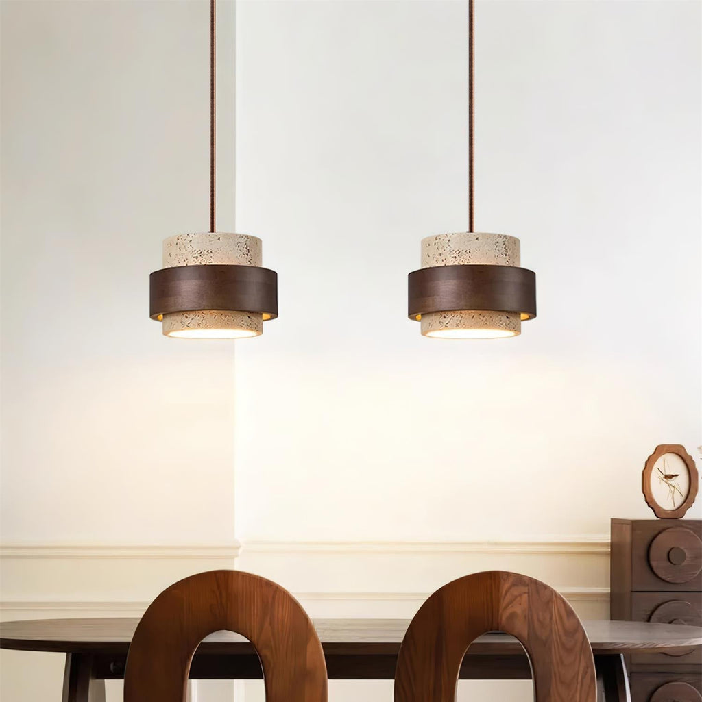 Lampadario Perra in Travertino