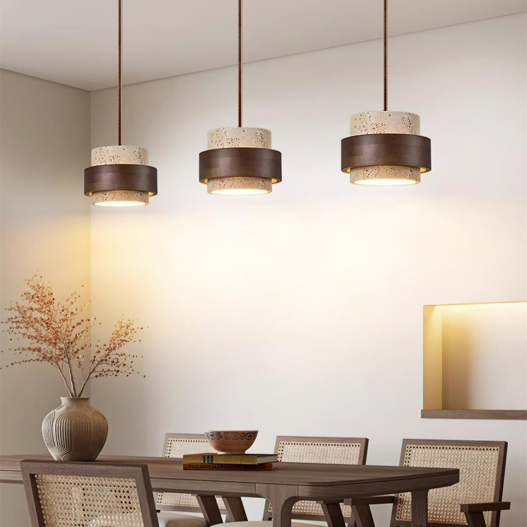 Lampadario Perra in Travertino