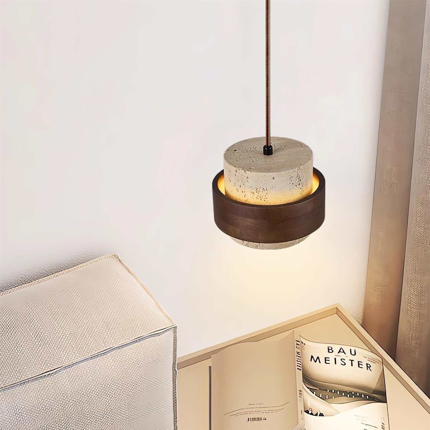 Lampadario Perra in Travertino