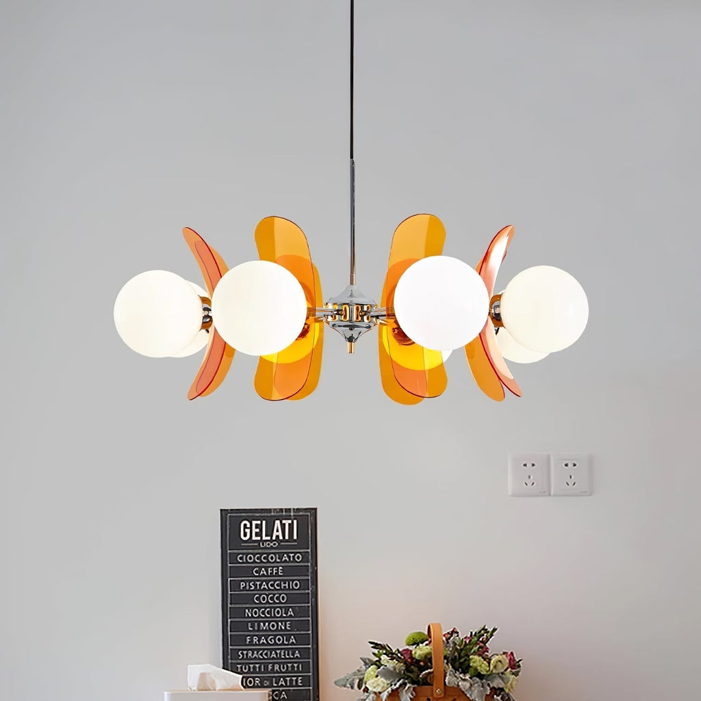 Lampadario in Vetro Arancione Prism Creativity Sputnik