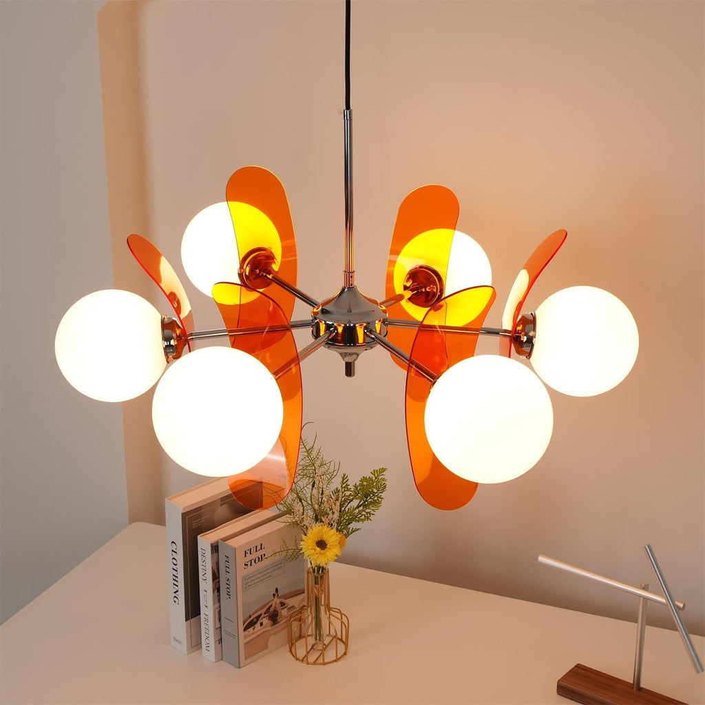 Lampadario in Vetro Arancione Prism Creativity Sputnik