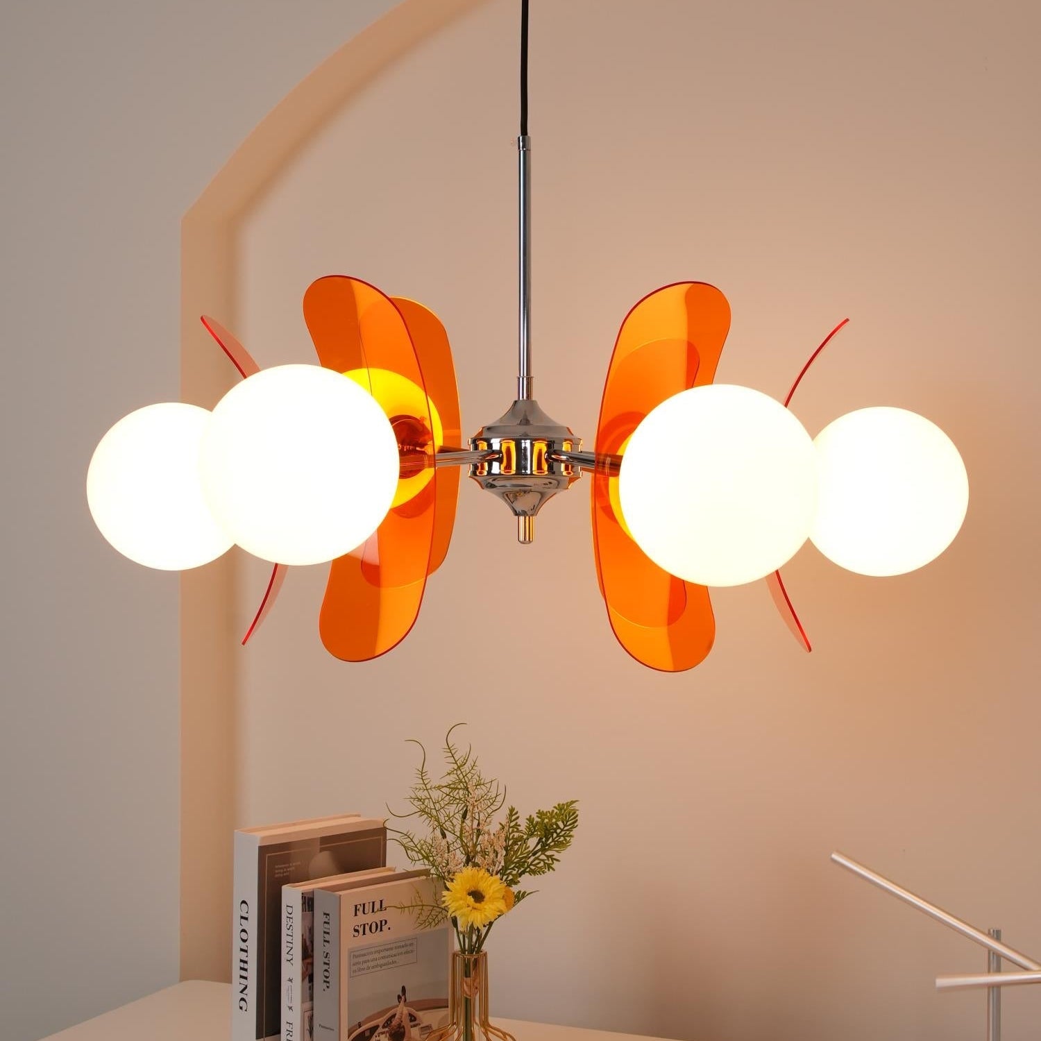 Lampadario in Vetro Arancione Prism Creativity Sputnik
