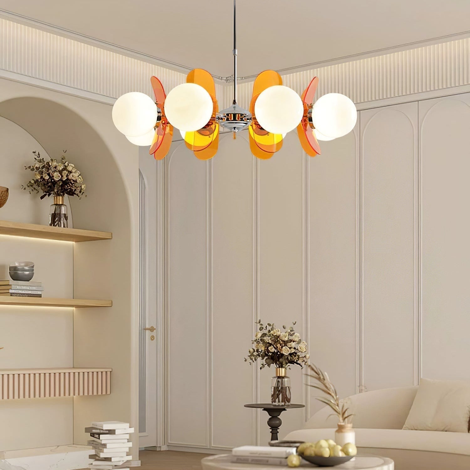 Prism Lux Lampadario Acrilico Arancione Creatività Sputnik