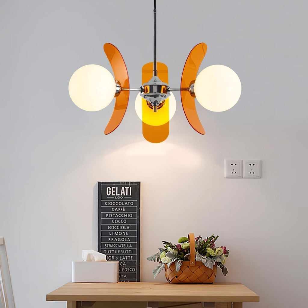 Lampadario in Vetro Arancione Prism Creativity Sputnik