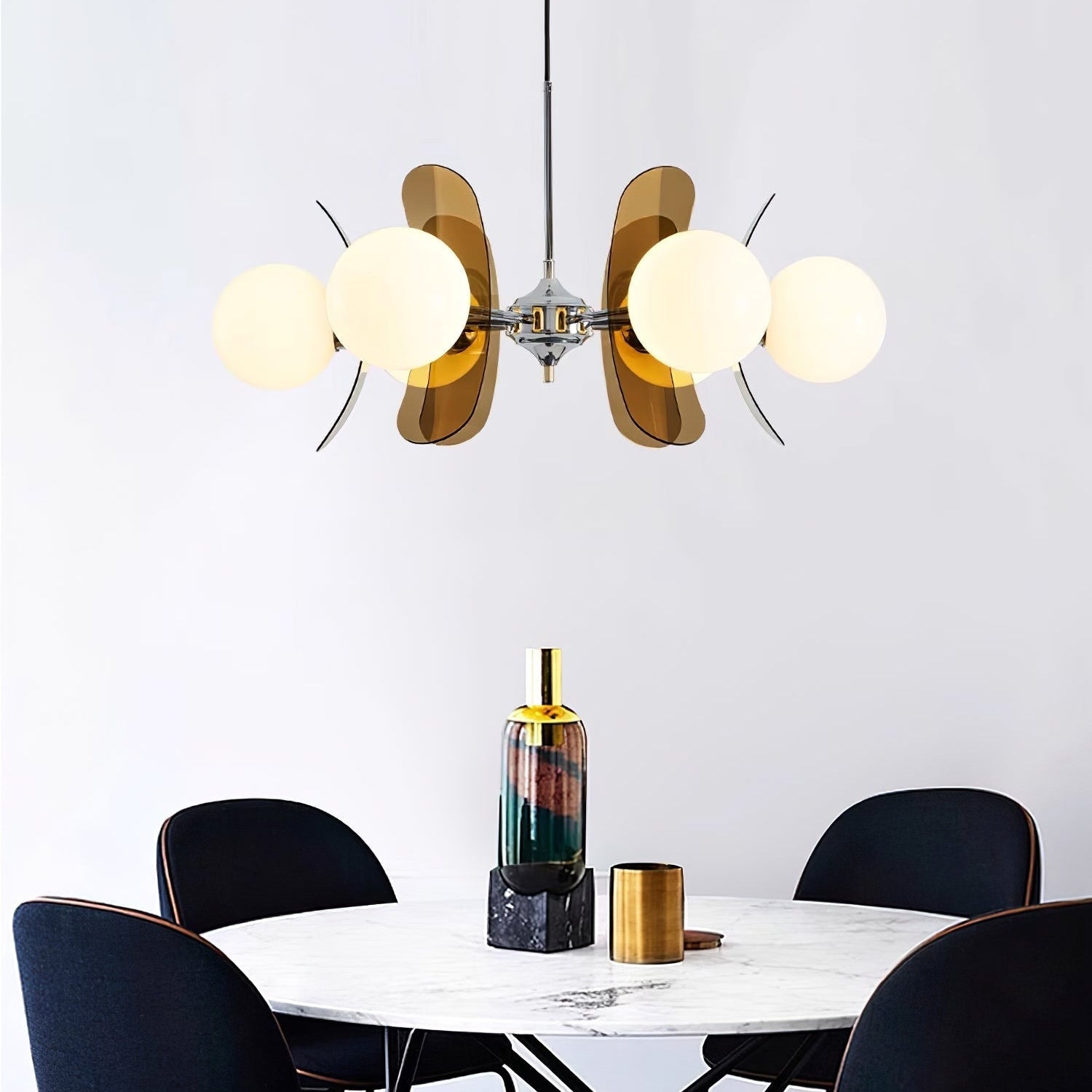 Lampadario in Vetro Arancione Prism Creativity Sputnik