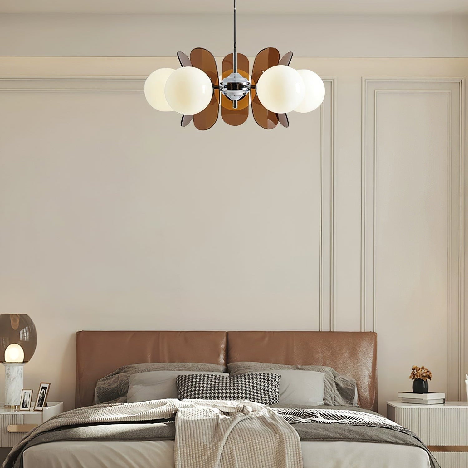 Lampadario in Vetro Arancione Prism Creativity Sputnik