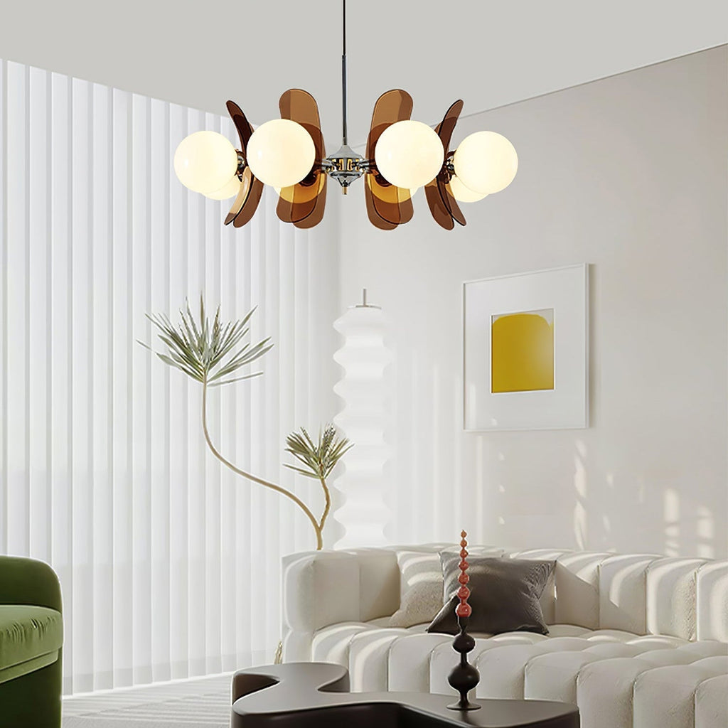 Lampadario in Vetro Arancione Prism Creativity Sputnik