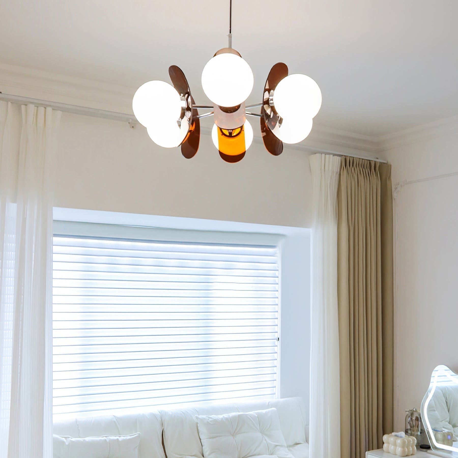 Lampadario in Vetro Arancione Prism Creativity Sputnik