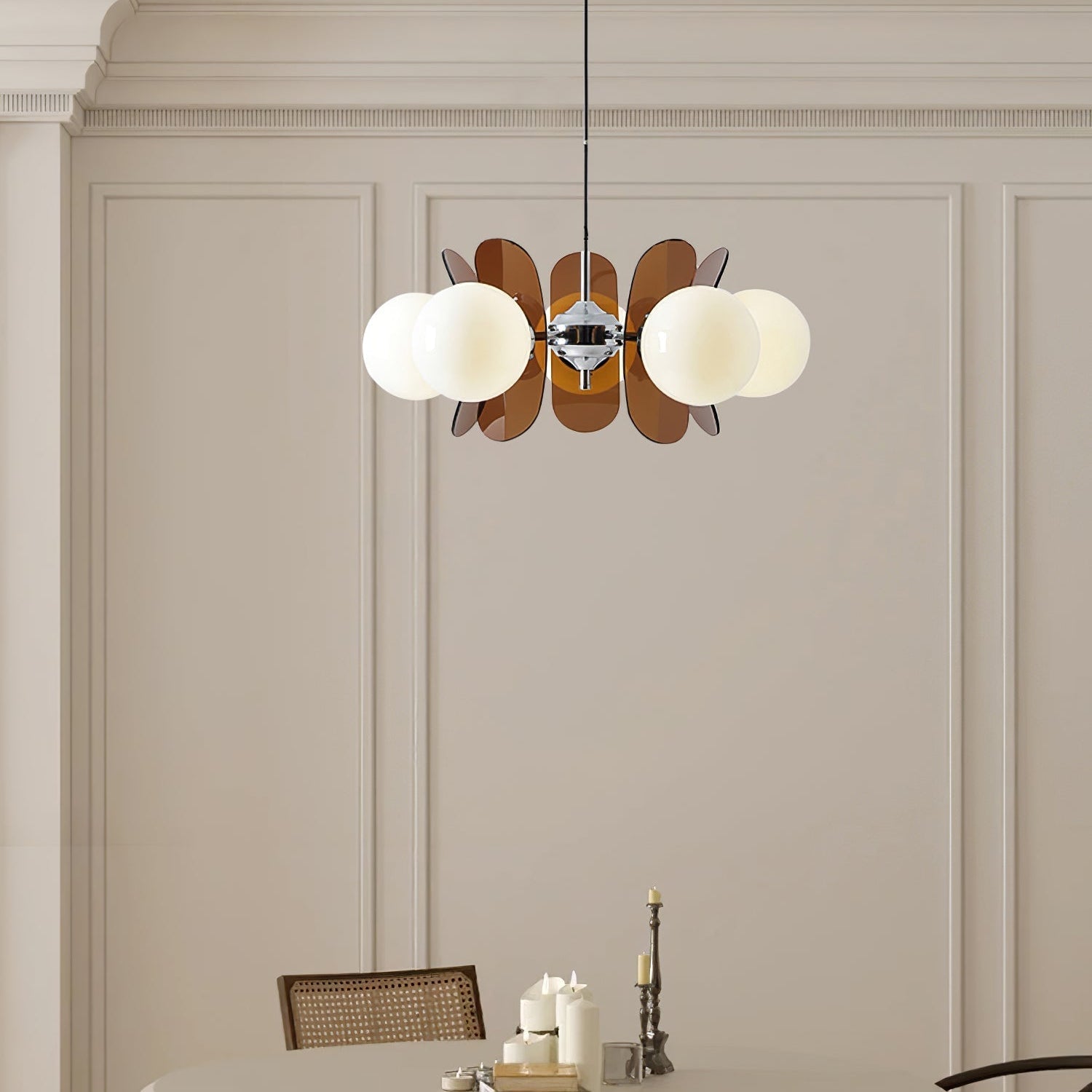 Lampadario in Vetro Arancione Prism Creativity Sputnik