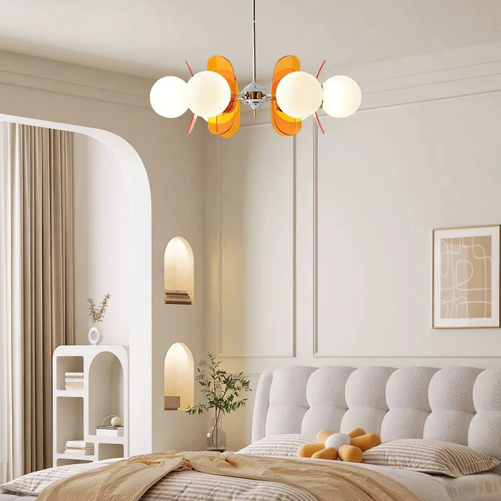 Prism Lux Lampadario Acrilico Arancione Creatività Sputnik